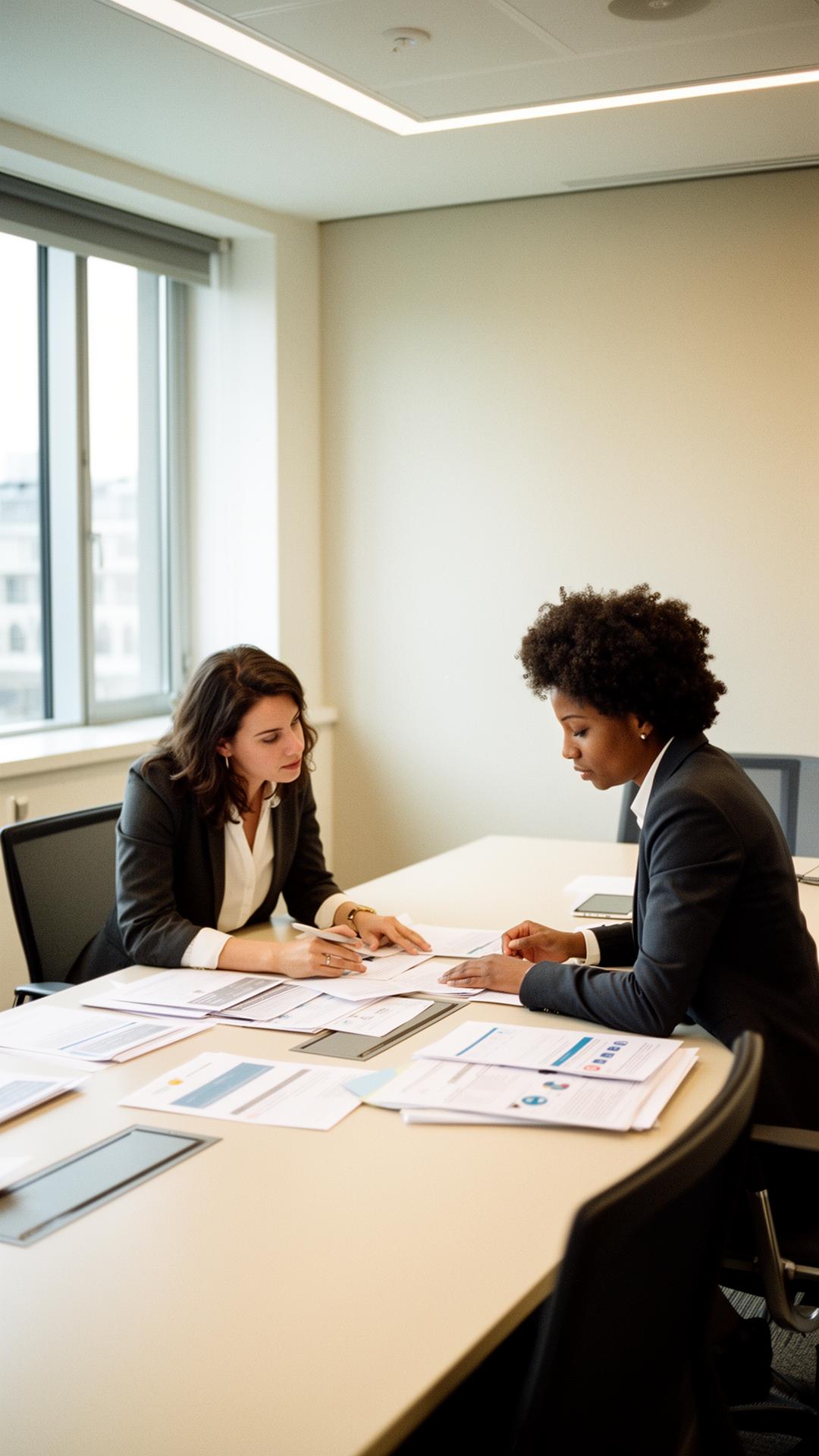 Deux professionnelles organisent des documents de travail